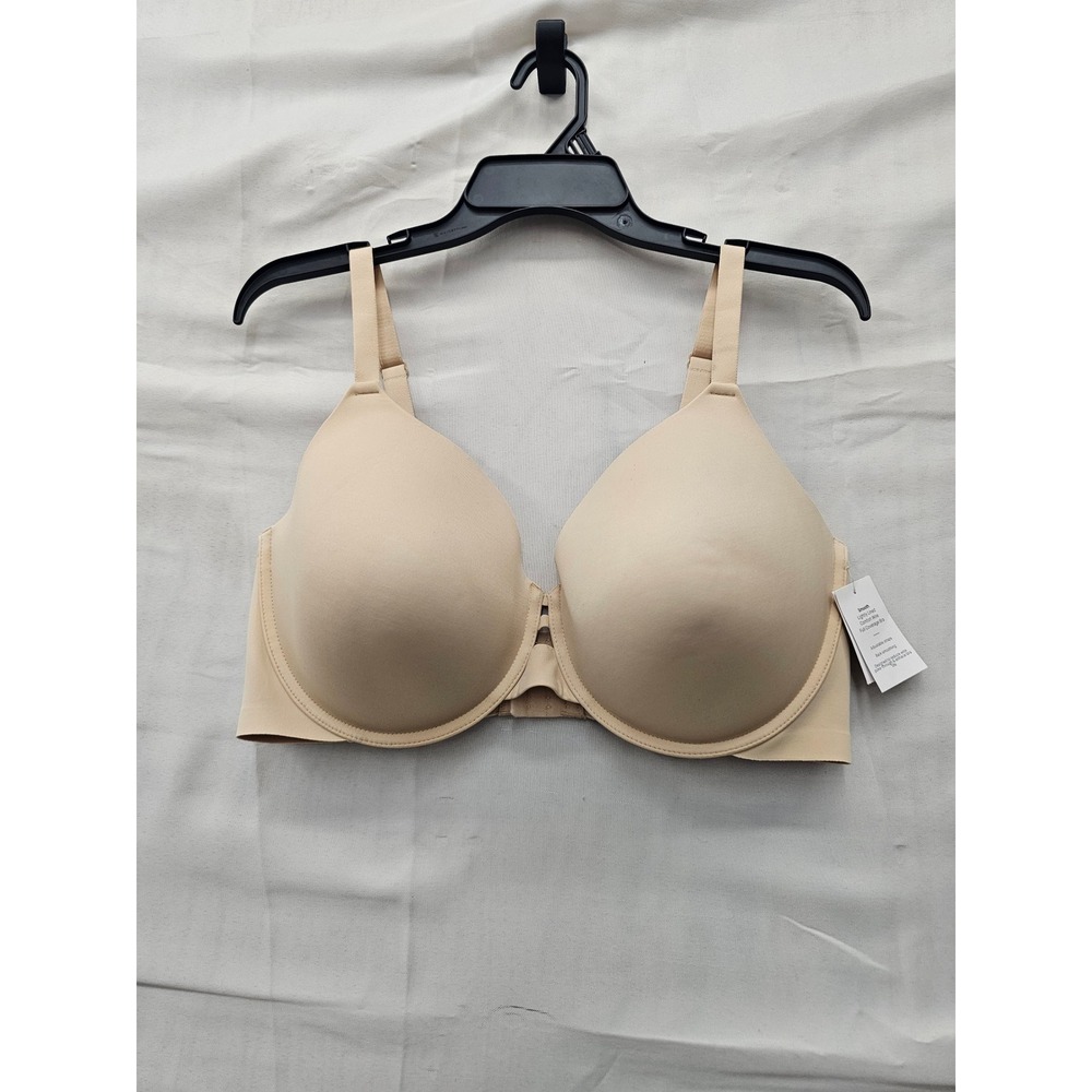 Auden Womens Lightly Lined Full Coverage Bra Beige Nylon Blend Size 40DD